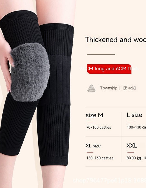 Load image into Gallery viewer, Cashmere Knee Pad Warm Joint Cold-proof 37 Long Black
