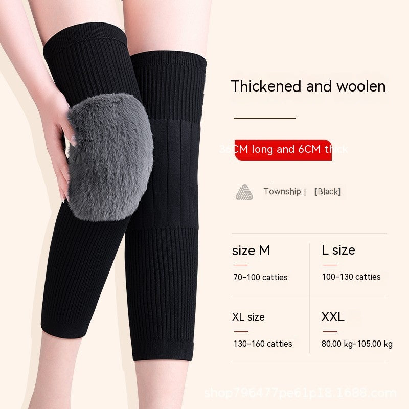 Cashmere Knee Pad Warm Joint Cold-proof 37 Long Black