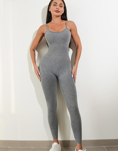 Load image into Gallery viewer, Sculpt and Sizzle: Women&#39;s Sexy Unitard - Spaghetti Strap, Tummy Control, Sleeveless Bodysuit for Alluring Outfits Grey
