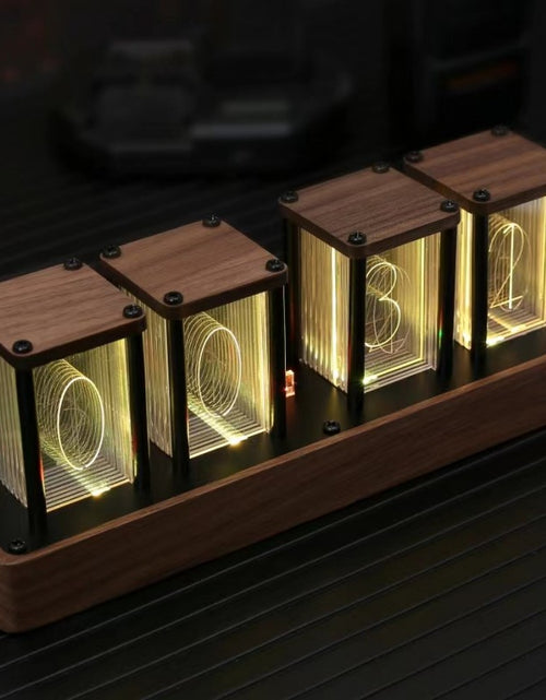 Load image into Gallery viewer, Wooden Stylish Alarm Clock Desktop Be Nixie Tube Clock Assembly-free
