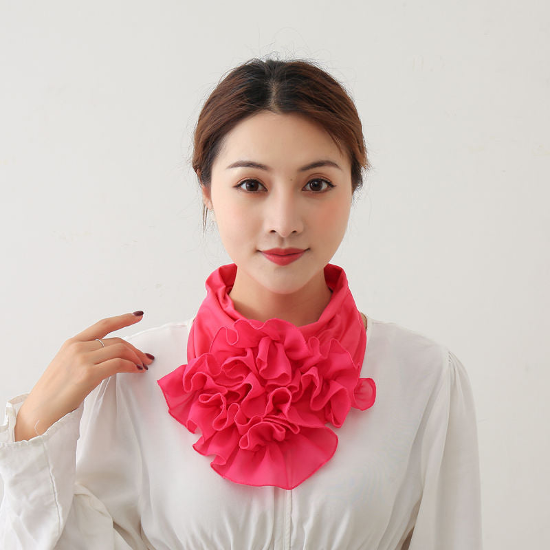 Women's bib scarf Solid red