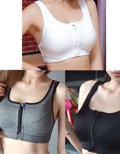 Load image into Gallery viewer, High-strength Professional Shockproof Sports Bra Without Steel Ring Adjustment Nylon Polyester Fiber Fixed Double Shoulder Strap 3Pcs Set
