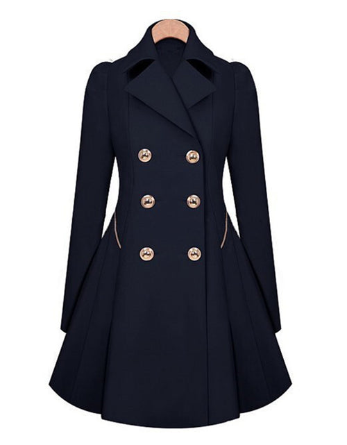 Load image into Gallery viewer, Slim Fit Cotton OL commuting Style Casual Informal Slim coat Trench Coat Blue
