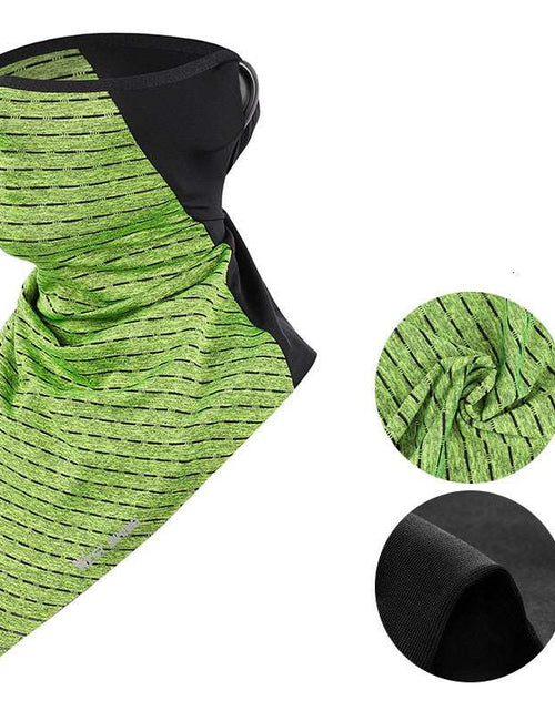 Load image into Gallery viewer, Hanging ear scarf Anti-Laying Bib ice silk stitching Green
