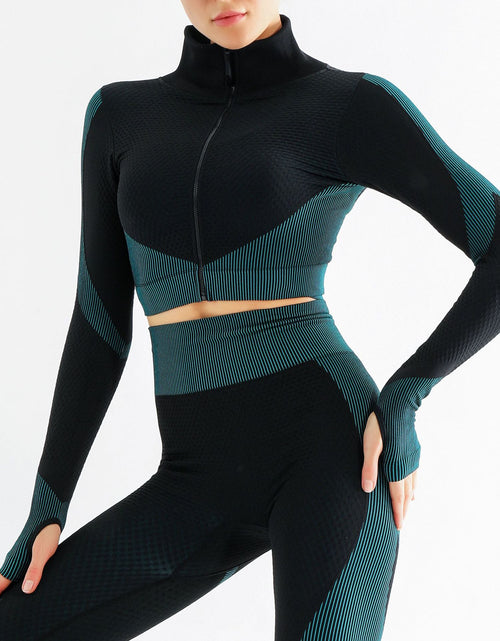 Load image into Gallery viewer, Fitness Fusion: Female Yoga Set - Elevate Your Workout with Stylish and Functional Gym Wear - Best Selling Product - Causal Crossing Training Coat Dark green
