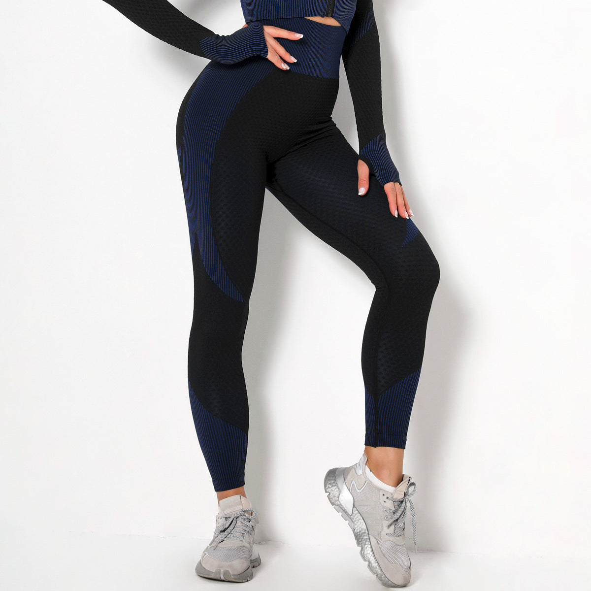 Fitness Fusion: Female Yoga Set - Elevate Your Workout with Stylish and Functional Gym Wear - Best Selling Product - Causal Crossing Training Pants Blue