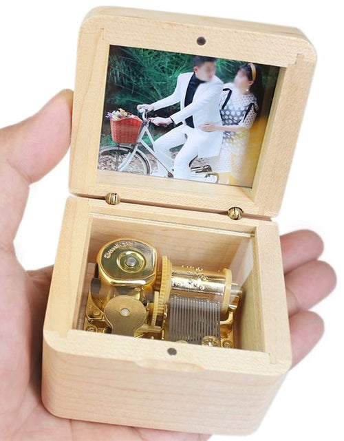 Load image into Gallery viewer, Wooden DIY Photo Music Box Children Birthday Gift Music Box
