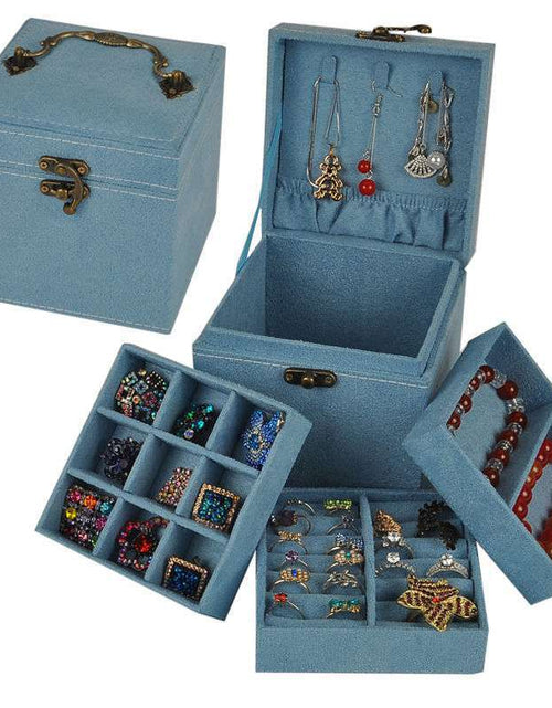 Load image into Gallery viewer, Retro Jewelry Box European-style Small Multi-layer Lattice
