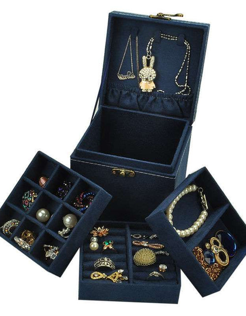 Load image into Gallery viewer, Retro Jewelry Box European-style Small Multi-layer Lattice
