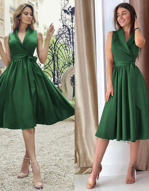 Load image into Gallery viewer, Effortless Elegance: Casual Sleeveless Belt Midi Dress for Chic Females
