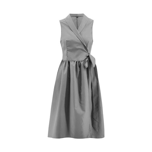 Load image into Gallery viewer, Effortless Elegance: Casual Sleeveless Belt Midi Dress for Chic Females Grey
