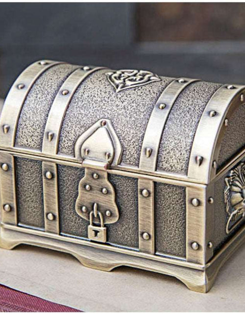 Load image into Gallery viewer, Metal Creative European Style Retro Classic Pirate Box Treasure Box Jewelry Box Wedding Birthday Gift Green bronze
