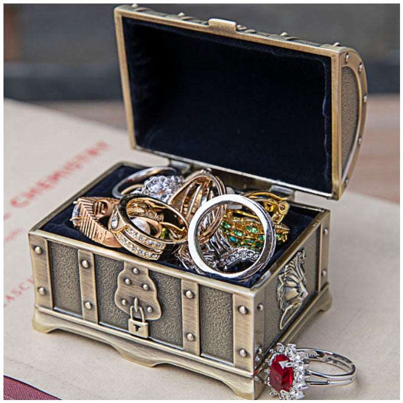 Metal Creative European Style Retro Classic Pirate Box Treasure Box Jewelry Box Wedding Birthday Gift