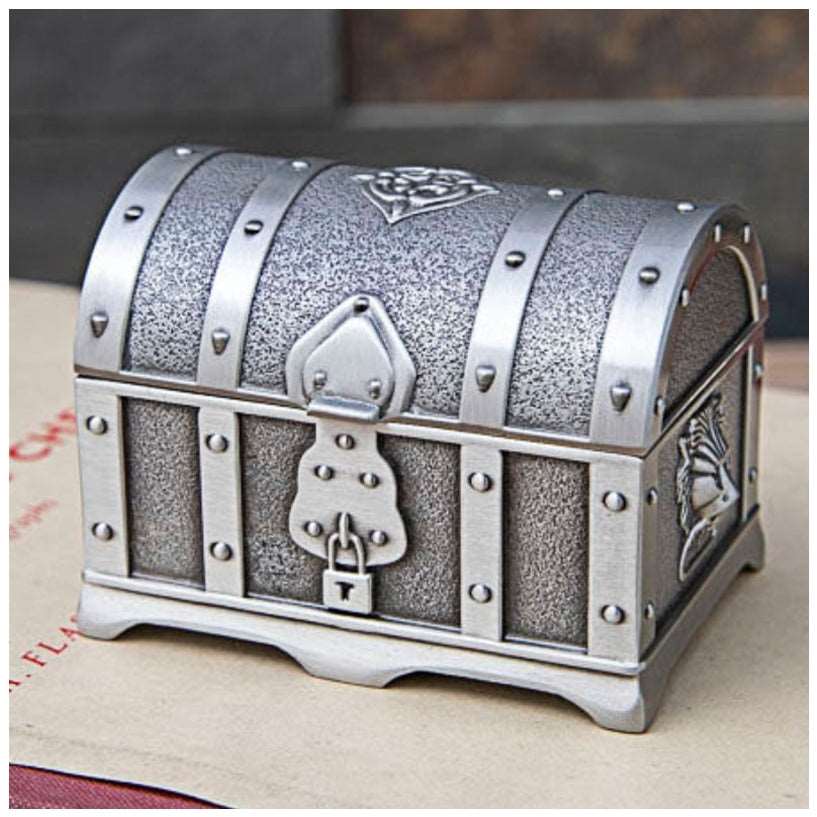 Metal Creative European Style Retro Classic Pirate Box Treasure Box Jewelry Box Wedding Birthday Gift Ancient tin