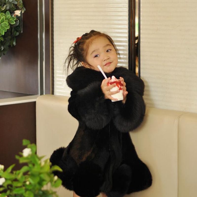 Korean Style Imitated Mink Fox Fur Cotton-padded Thickened Baby Wool Blended Jacket