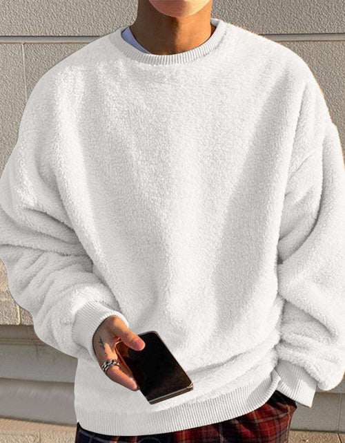 Load image into Gallery viewer, Men&#39;s Round Neck Pullover Pocket Long Sleeve Double-sided Velvet
