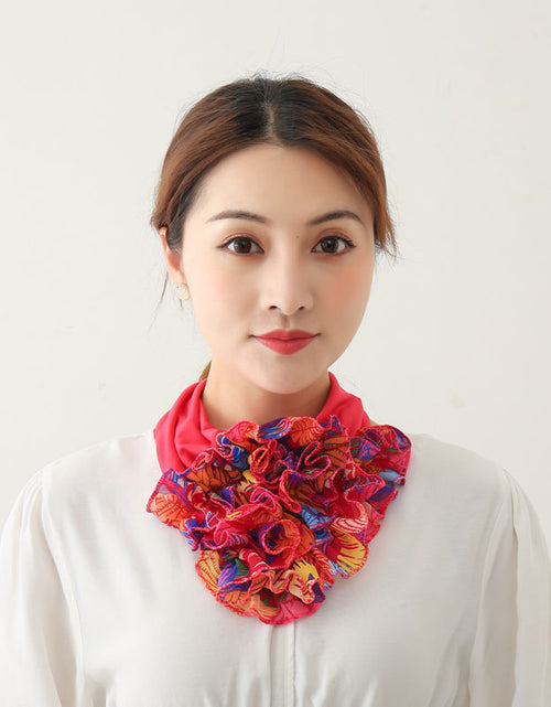 Load image into Gallery viewer, Women&#39;s bib scarf Rose red
