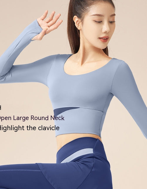 Load image into Gallery viewer, Contrast Color Fast-drying Workout Top Slim Fit Nude Feel Seamless Yoga Long Sleeve
