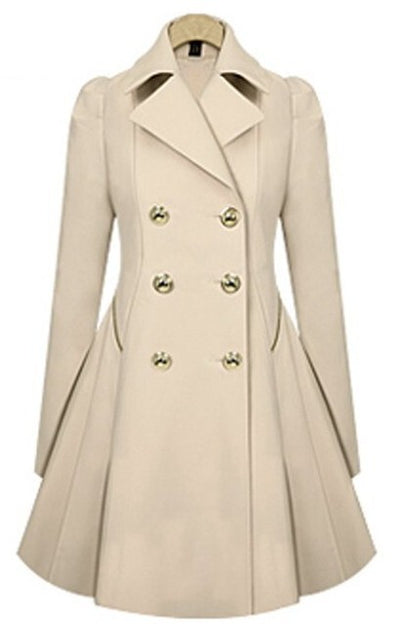 Load image into Gallery viewer, Slim Fit Cotton OL commuting Style Casual Informal Slim coat Trench Coat Apricot Color
