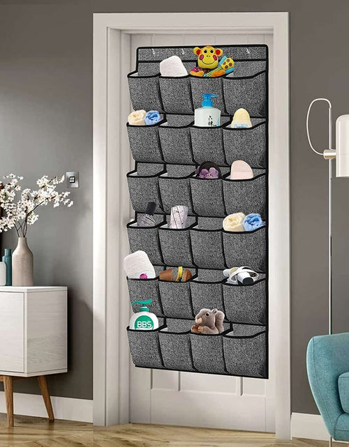 Load image into Gallery viewer, Non Woven Fiber 24 Grids Hanging Storage Bag Behind The Door Bags Home (wall-mounted, balcony wall-mounted, bathroom wall-mounted, wardrobe wall-mounted, kitchen wall-mounted, door &amp; window wall-mounted)
