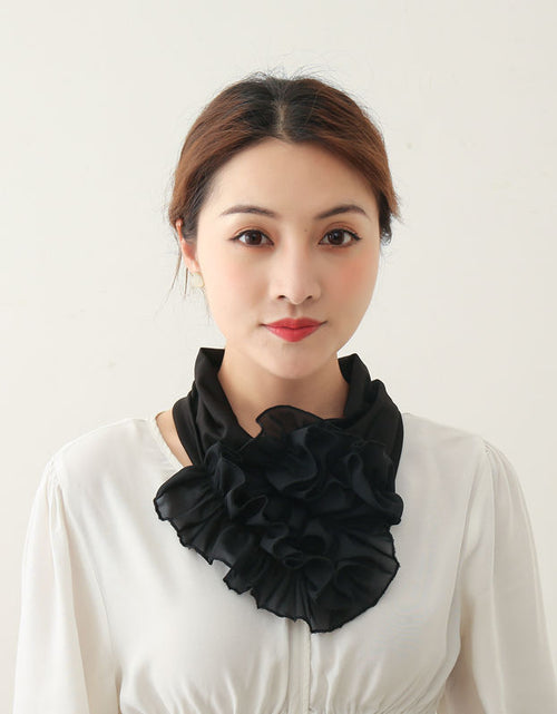 Load image into Gallery viewer, Women&#39;s bib scarf Solid black
