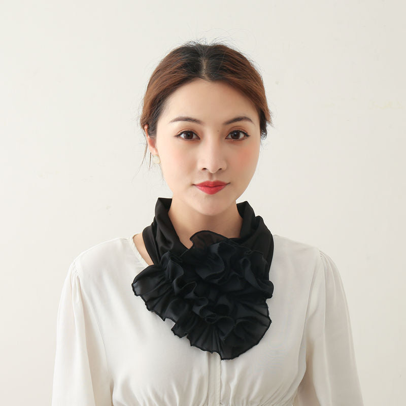 Women's bib scarf Solid black