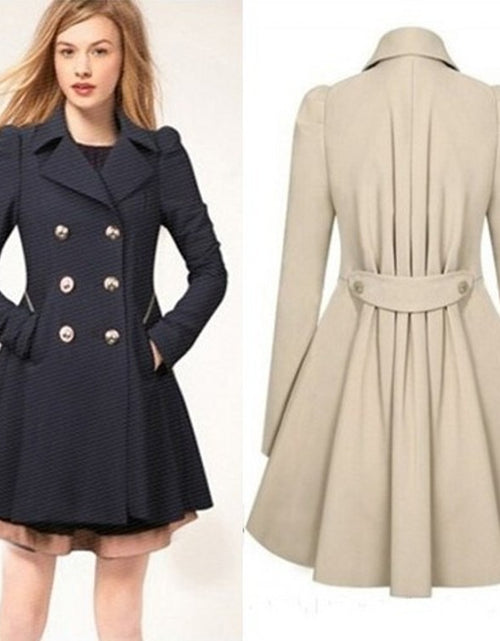 Load image into Gallery viewer, Slim Fit Cotton OL commuting Style Casual Informal Slim coat Trench Coat
