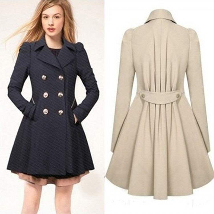 Slim Fit Cotton OL commuting Style Casual Informal Slim coat Trench Coat