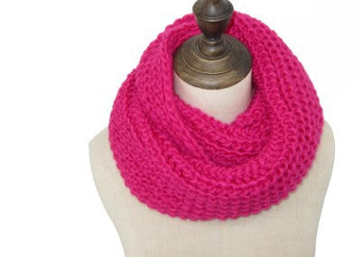 Men Scarf Women Knitted Scarf Girl Collar Rose Red Adjustable