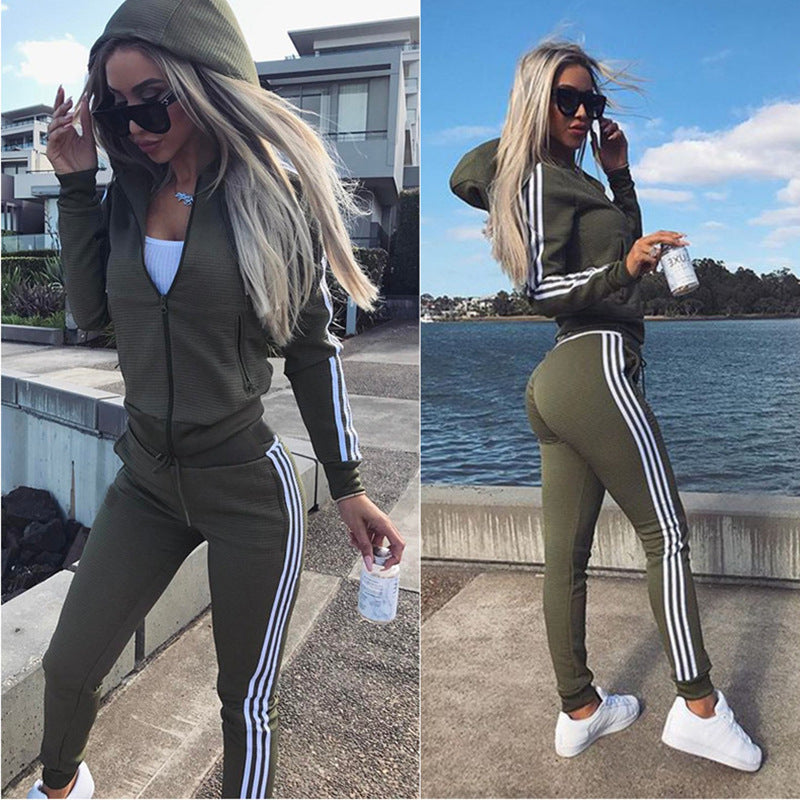 Simple and comfort: Women's Sports And Leisure Suit Set - 2 pc sets include Jacket and Pant in various color - for daily exercise and casual wear