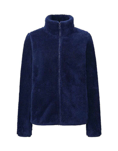 Load image into Gallery viewer, Coral fleece jacket Navy blue
