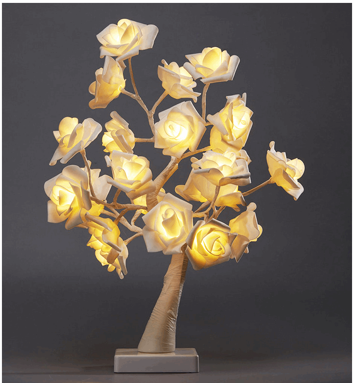 Led imitation rose night light White