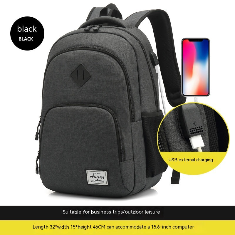 Backpack Simple And Lightweight Charging With USB Interface Black