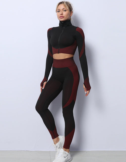 Load image into Gallery viewer, Fitness Fusion: Female Yoga Set - Elevate Your Workout with Stylish and Functional Gym Wear - Best Selling Product - Causal Crossing Training Set Red
