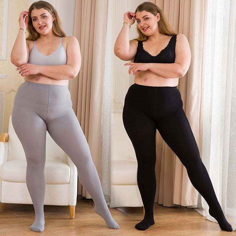 Stay Stylish and Cozy: Plus Size Striped Pantyhose with High Waist, Anti-hook Design, and Seamless Comfort