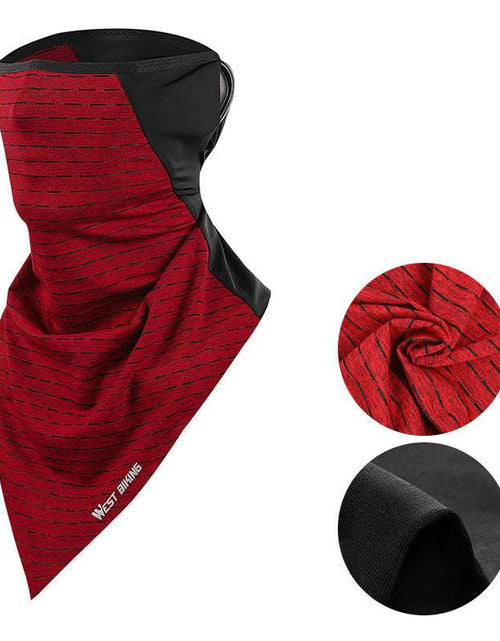 Load image into Gallery viewer, Hanging ear scarf Anti-Laying Bib ice silk stitching Red
