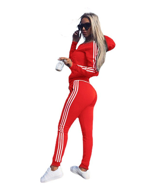 Load image into Gallery viewer, Simple and comfort: Women&#39;s Sports And Leisure Suit Set - 2 pc sets include Jacket and Pant in various color - for daily exercise and casual wear
