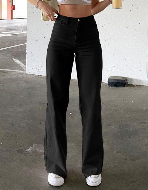 Load image into Gallery viewer, Street Chic: High Waist Slim Bell Bottom Jeans - Spice Girl Style Denim Pants Flaky Trousers Black
