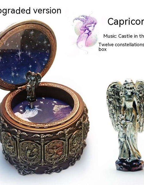 Load image into Gallery viewer, Retro Rotating Luminous Constellation Music Box Birthday Gift For Girls Capricorn Music Sky City
