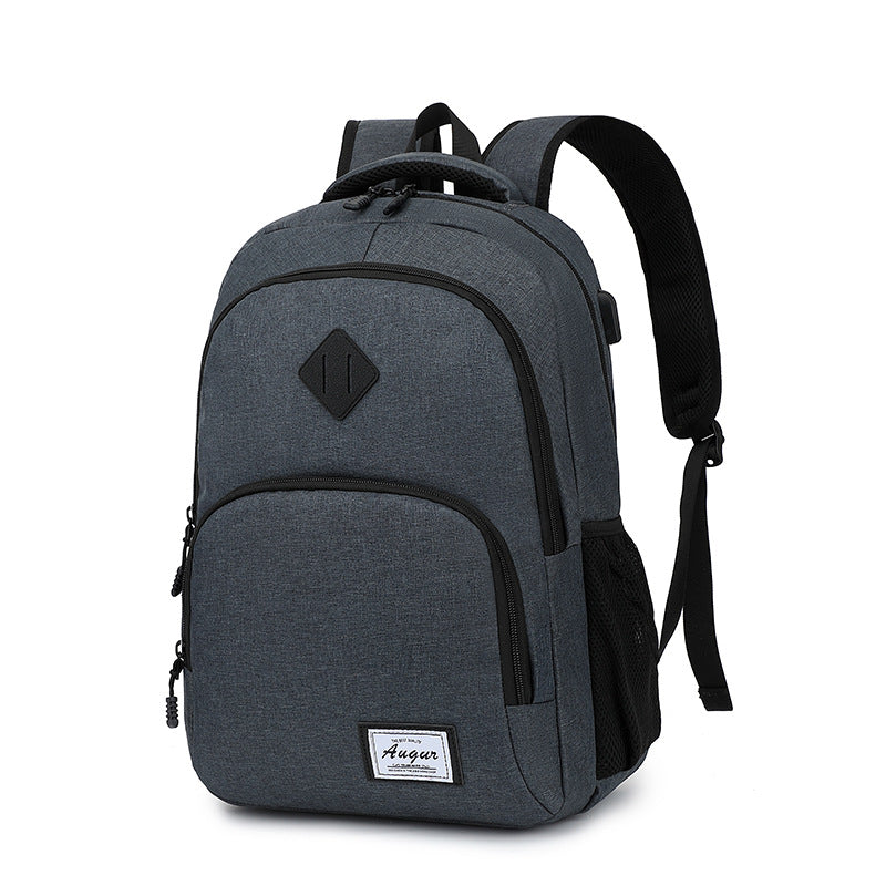 Backpack Simple And Lightweight Charging With USB Interface Dark Gray