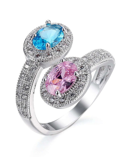 Load image into Gallery viewer, Fashion Personalized Zircon Ring For Women Pink Ocean Blue
