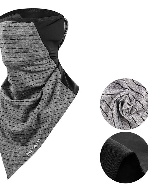 Load image into Gallery viewer, Hanging ear scarf Anti-Laying Bib ice silk stitching Grey
