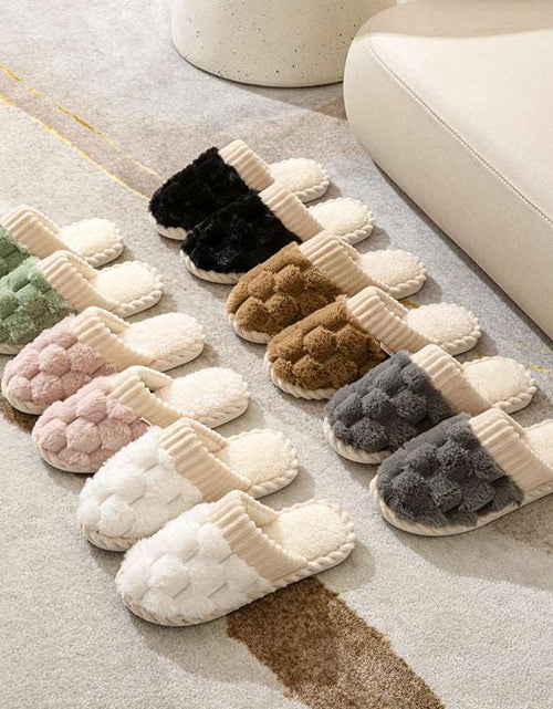 Load image into Gallery viewer, Indoor Warm Platform Couple Plush Slippers
