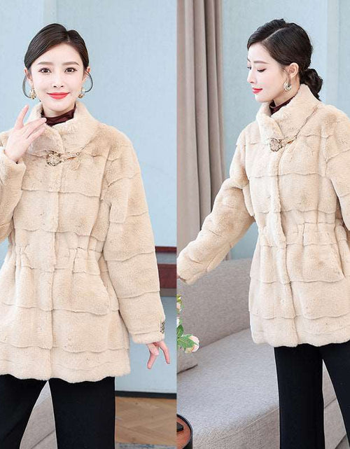 Load image into Gallery viewer, Korean Style Mid-length Mink Coat Women&#39;s Thick Coat With Fur
