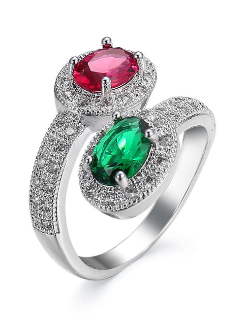 Load image into Gallery viewer, Fashion Personalized Zircon Ring For Women Rose Emerald
