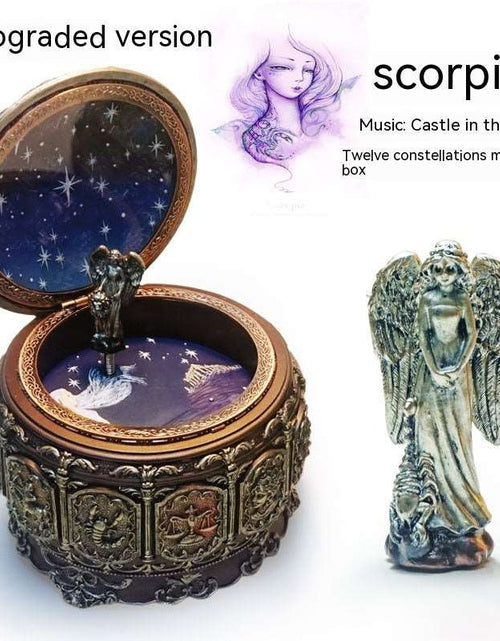 Load image into Gallery viewer, Retro Rotating Luminous Constellation Music Box Birthday Gift For Girls Scorpio Music Sky City
