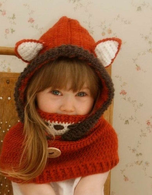 Load image into Gallery viewer, Warm woolen baby hat handmade knitted hat Red
