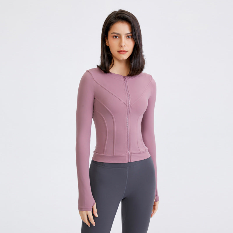 Women's Slimming And Tight Stretch Quick-drying Yoga Clothes Top Purple