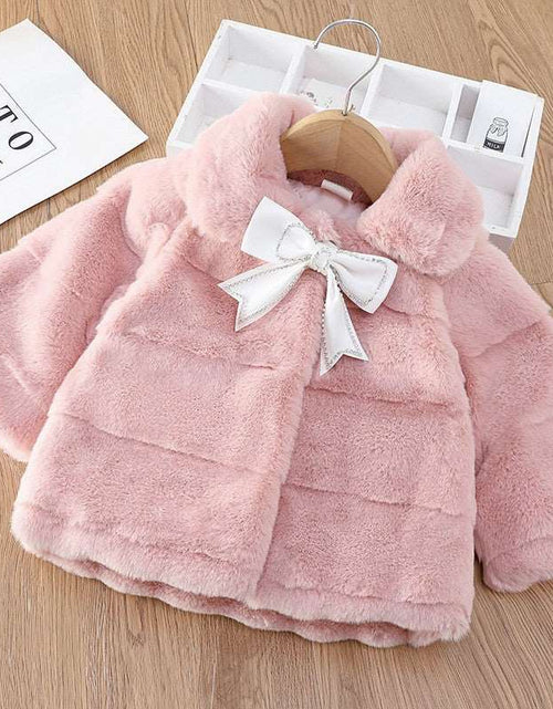 Load image into Gallery viewer, Cutie Winter Fur Coat for Young Girls Fur Short Coat Children&#39;s Fur Coat (80cm to 110cm) Pink
