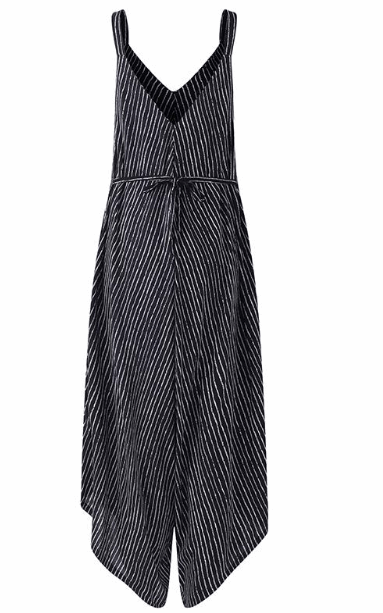 Load image into Gallery viewer, Light Ripe Women&#39;s Striped Suspenders Loose One-piece Cropped Pants Mid-Waisted Jumpsuit Style Cotton
